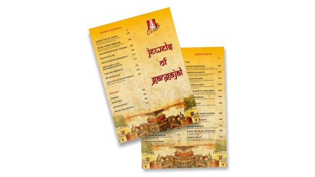 gangajal- Menu card
